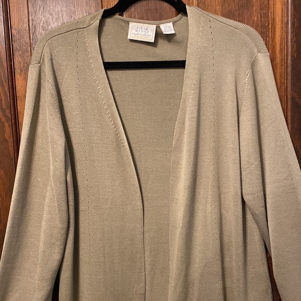 Vintage Field Manor Open Front Silk Cardigan Size L - Picture 2 of 6